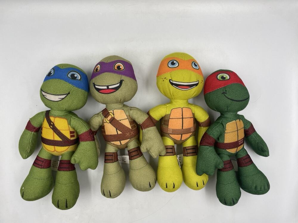 TMNT Plush 8" Teenage Mutant Ninja Turtles Viacom Playmates 2014 Lot Of 4